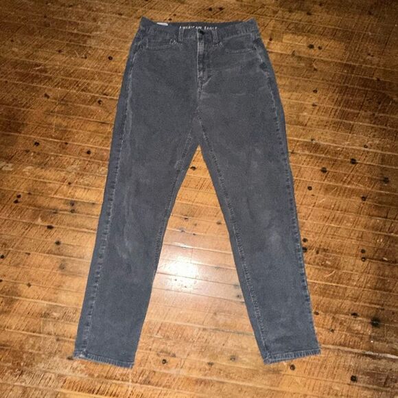 American Eagle gray corduroy 2 Mom jeans normcore pants - Picture 1 of 3